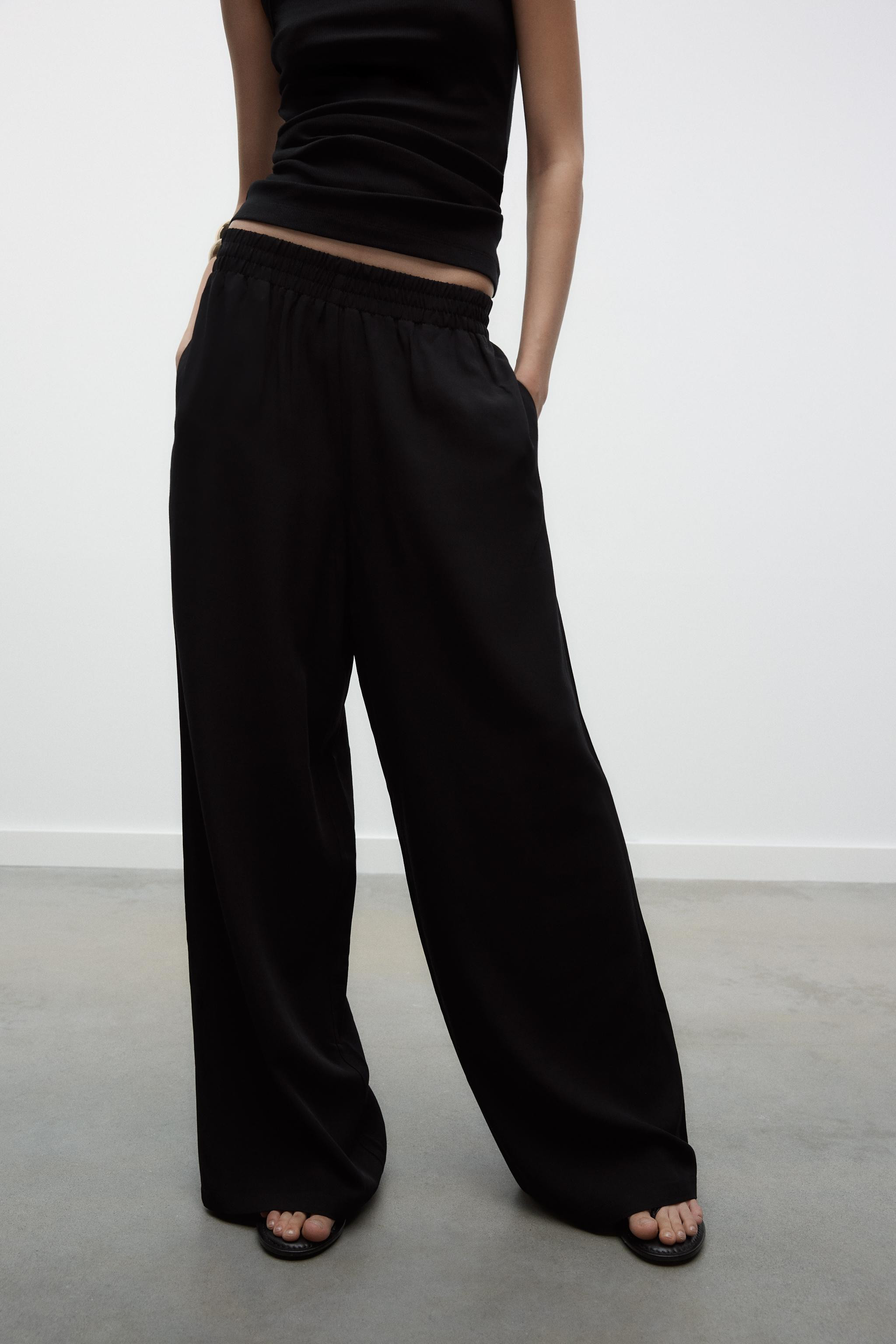 WIDE-LEG TROUSERS WITH ELASTIC WAISTBAND | Zara UK