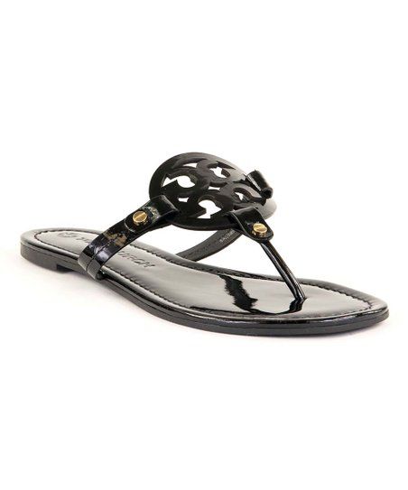 Black Miller Patent Leather Sandal - Women | Zulily