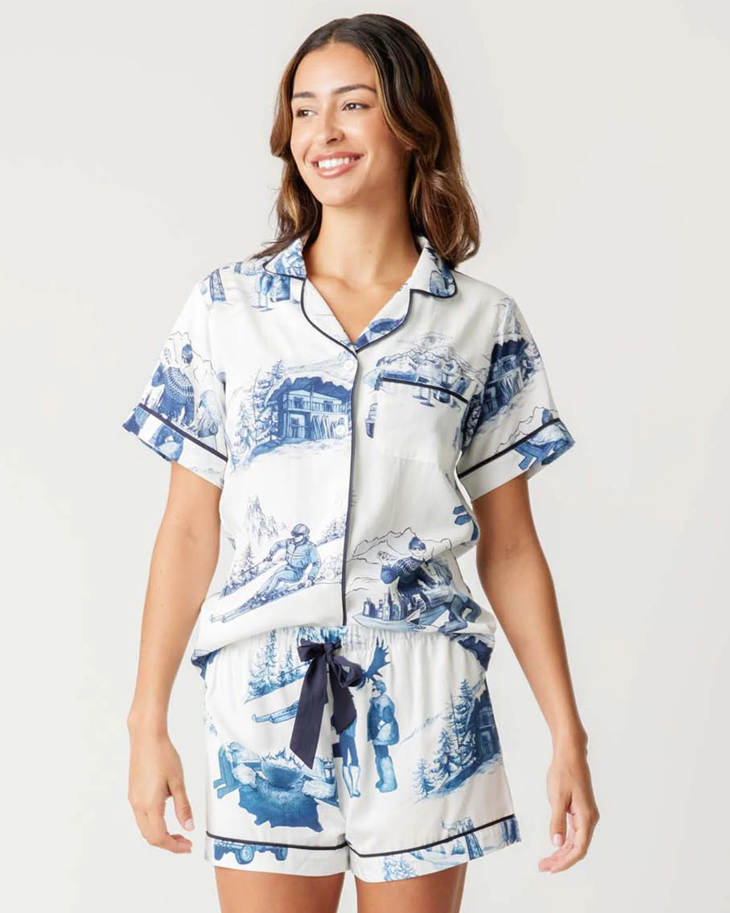 Après Ski Toile Pajama Shorts Set | Katie Kime Inc
