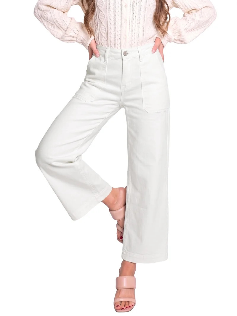 DOKOTOO Women's Wide Leg Jeans Trendy High Waist Stretchy Straight Leg Baggy Loose Denim Ankle Pa... | Walmart (US)