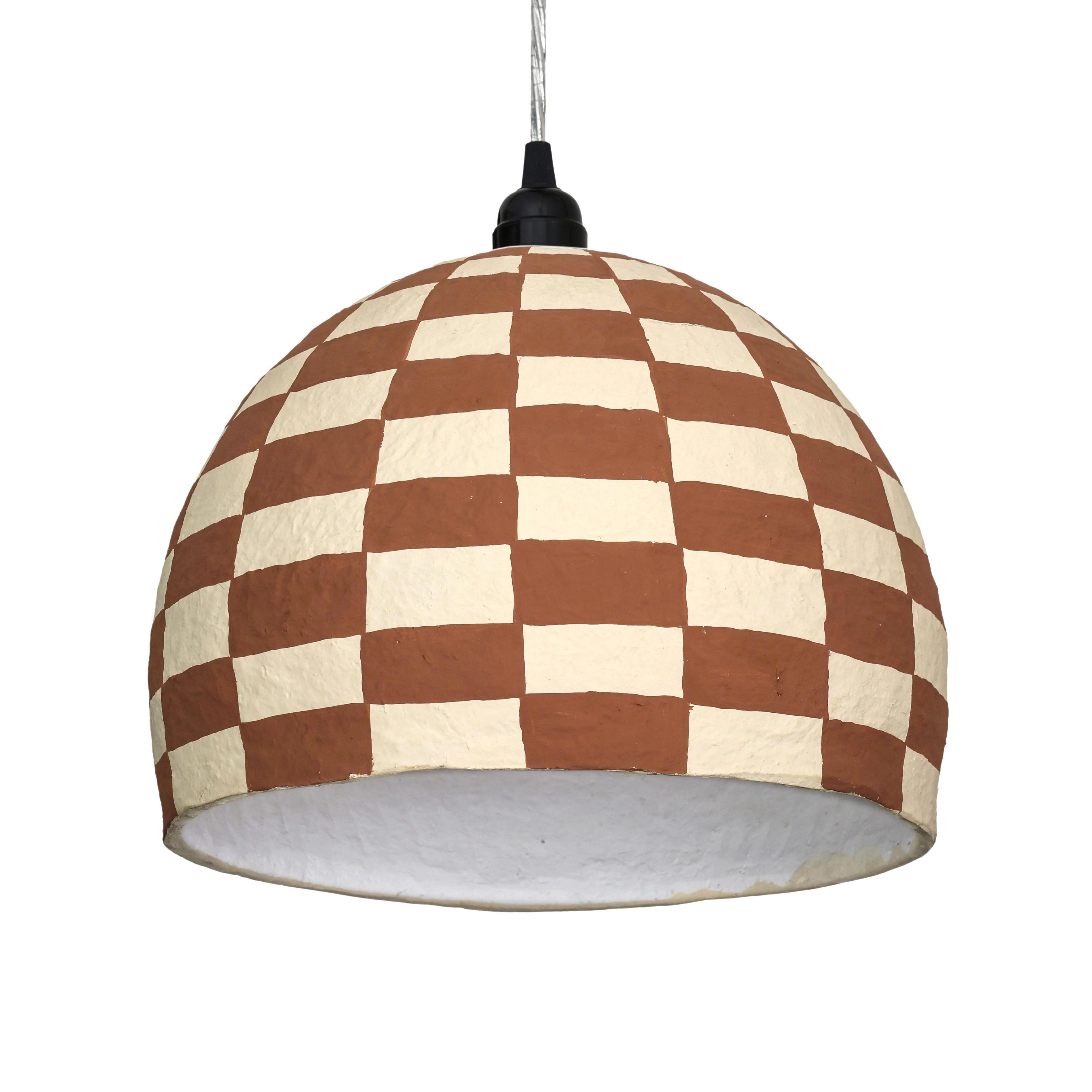 Taurus White and Terracotta Cotton Mache Pendant Lamp | TOV Furniture