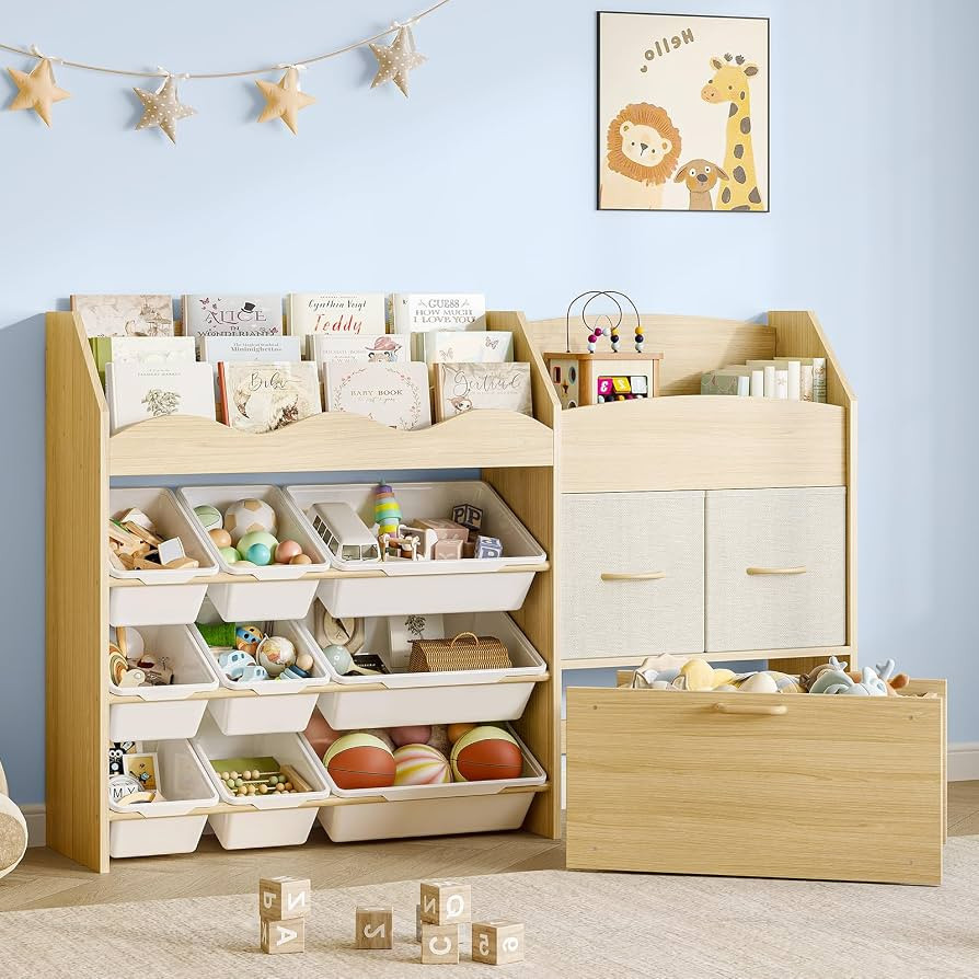 EXPERLAM Kids Toy Storage Organizer, Scalloped Shelf, 9 Bins, Toy Chest | Amazon (US)