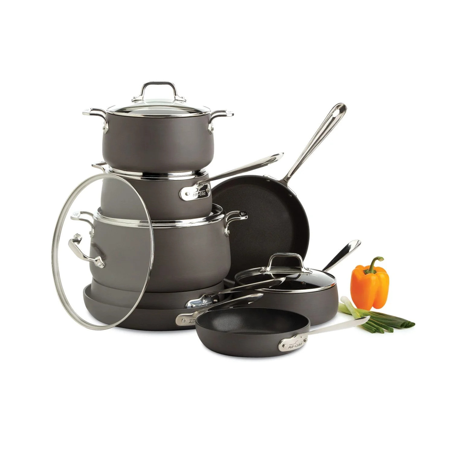 All-Clad HA1 Hard Anodized Nonstick Cookware, 13 Piece Set | Walmart (US)