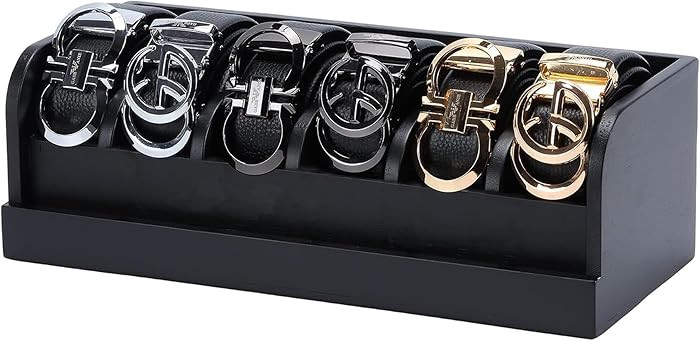 MinBoo Bamboo Belt Organizer Box,6 Grids Belt Rack for Closet and Drawer, Belt Storage Organizer ... | Amazon (US)