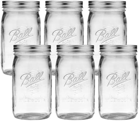 Ball Wide Mouth Glass Mason Jars with Lids and Bands, Used for Canning, Pickling, Juice, Jam, Jel... | Amazon (US)