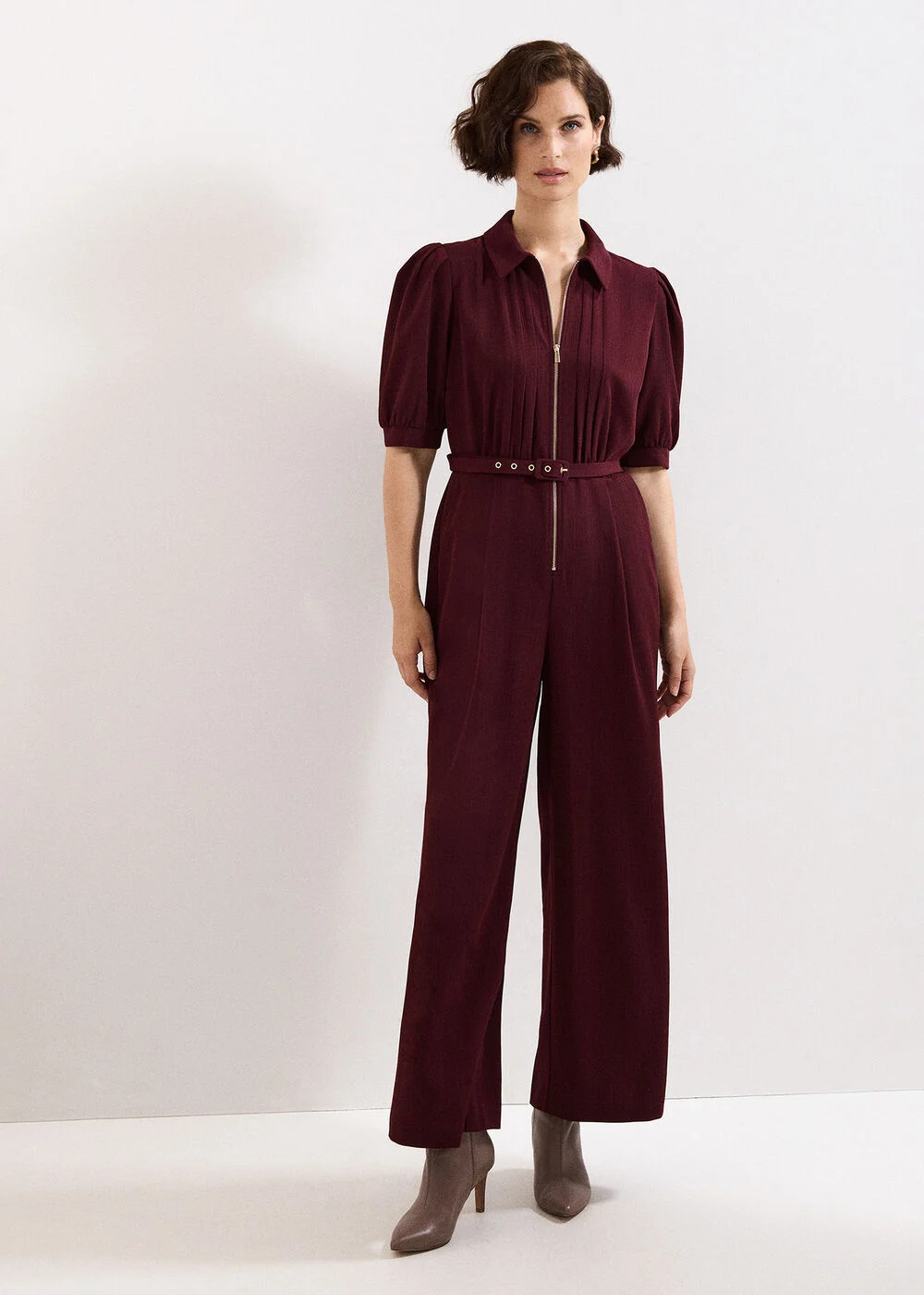 Candice Burgundy Zip Jumpsuit | Phase Eight UK | | Phase Eight