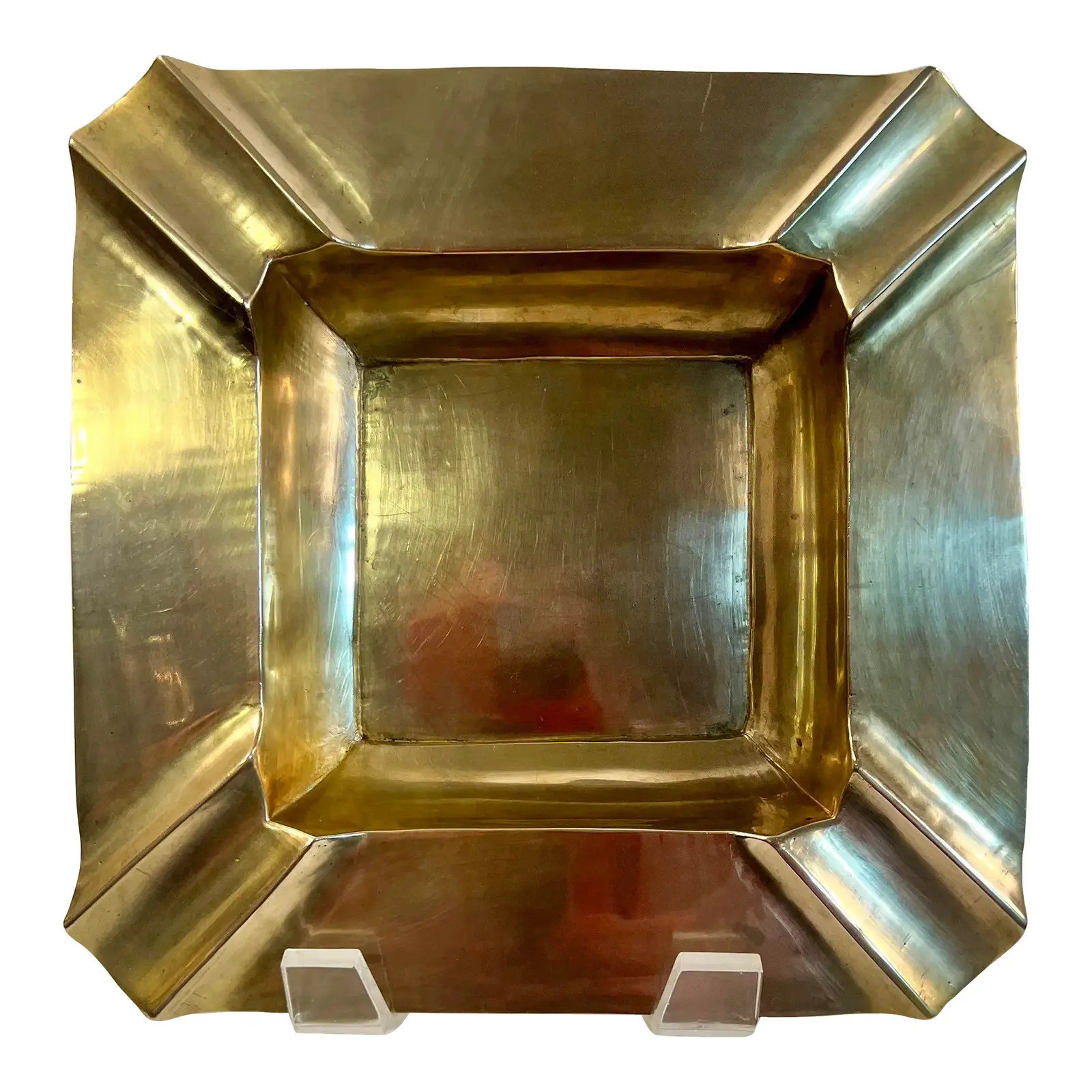 Mid-Century Modern Large Polished Brass Cigar Ashtray/Vide-Poche Catchall | Chairish