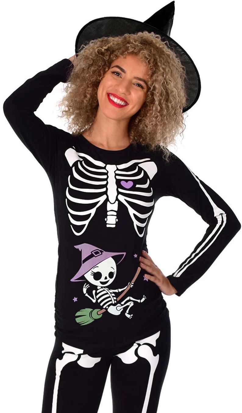 Witch Baby Girl Halloween Pregnant Skeleton Maternity Costume | Etsy | Etsy (US)