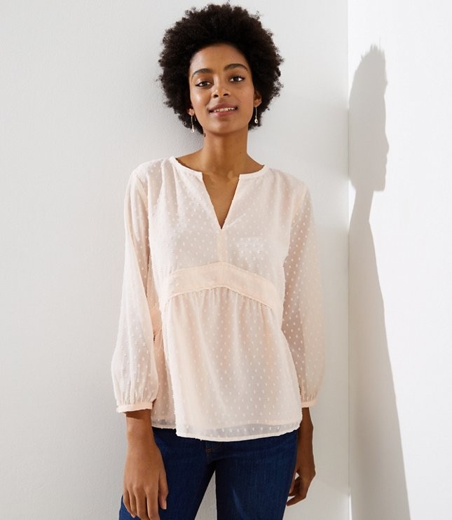 Swiss Dot Peplum Blouse | LOFT | LOFT