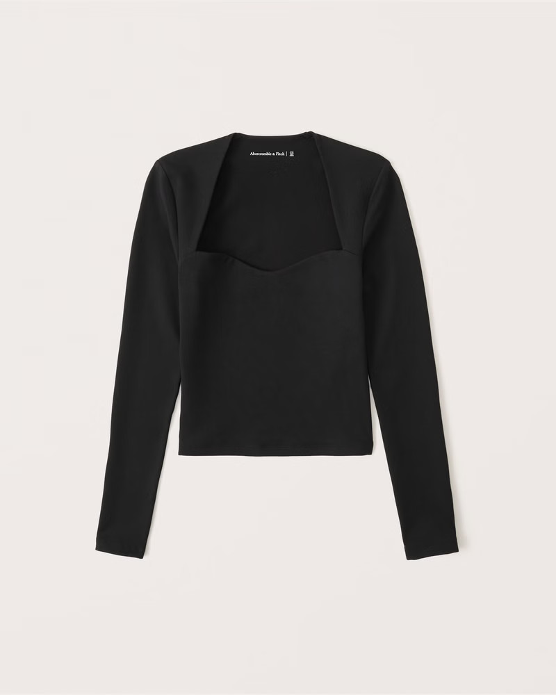 Double-Layered Seamless Fabric Sweetheart Top | Abercrombie & Fitch (US)