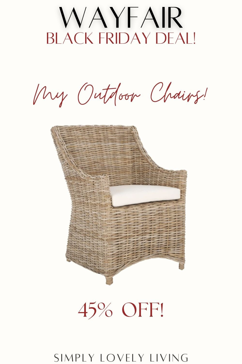Wayfair Black Friday Sale. My outdoor wicker chairs are on sale now! I use these on the ends of my dining table and it gives my outdoor space such an elegant look! #LTKfind

#LTKCyberWeek #LTKSaleAlert #LTKHome