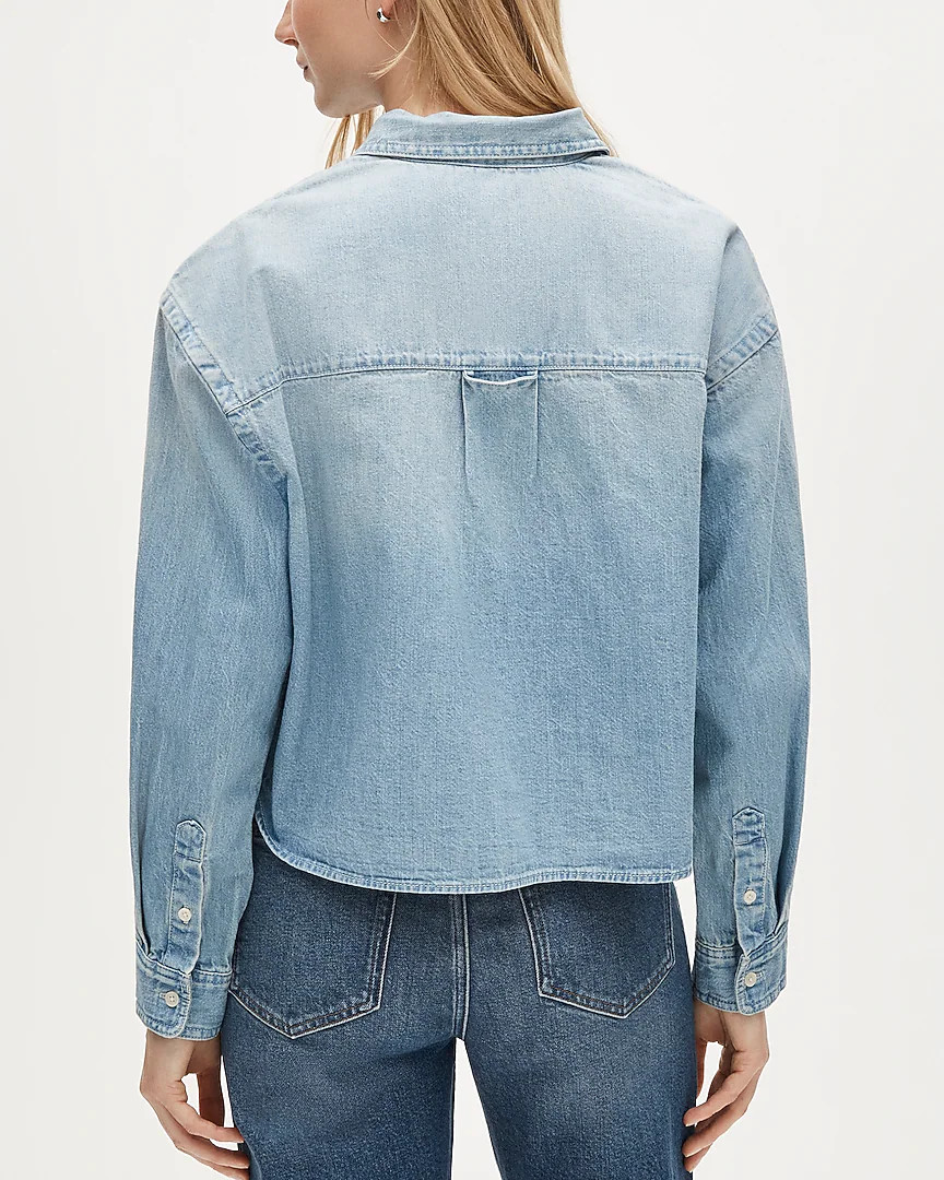 Étienne cropped button-up shirt in chambray | J. Crew US