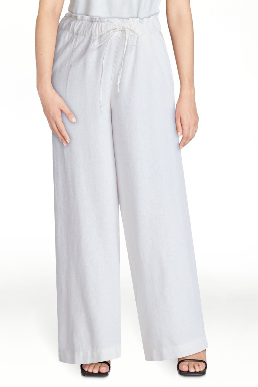 Time and Tru Women's Wide Leg Linen Blend Pants, Sizes XS-4X | Walmart (US)
