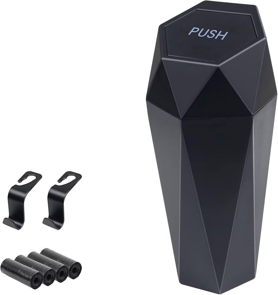 Car Trash Can, Car Trash Bin with Lid, Car Accessories for Women Interior, Car Garbage Can with A... | Amazon (US)