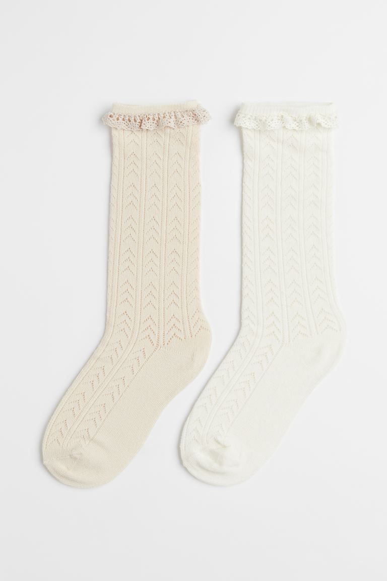 2-pack pointelle knee socks | H&M (US + CA)