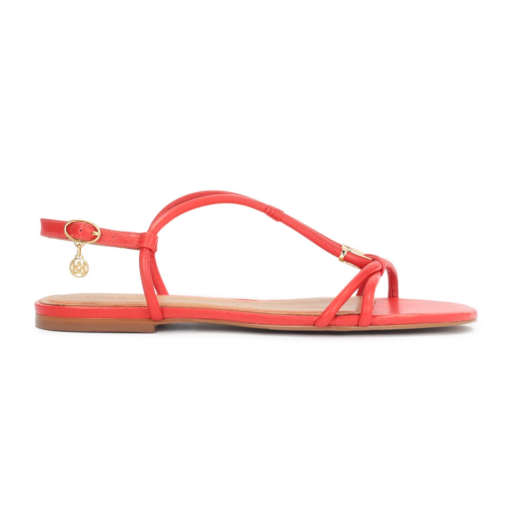 Rote Sandalen auf einer flachen Sohle mit einem \u00dcberhang | Kazar | Damen | Miinto | Miinto DE