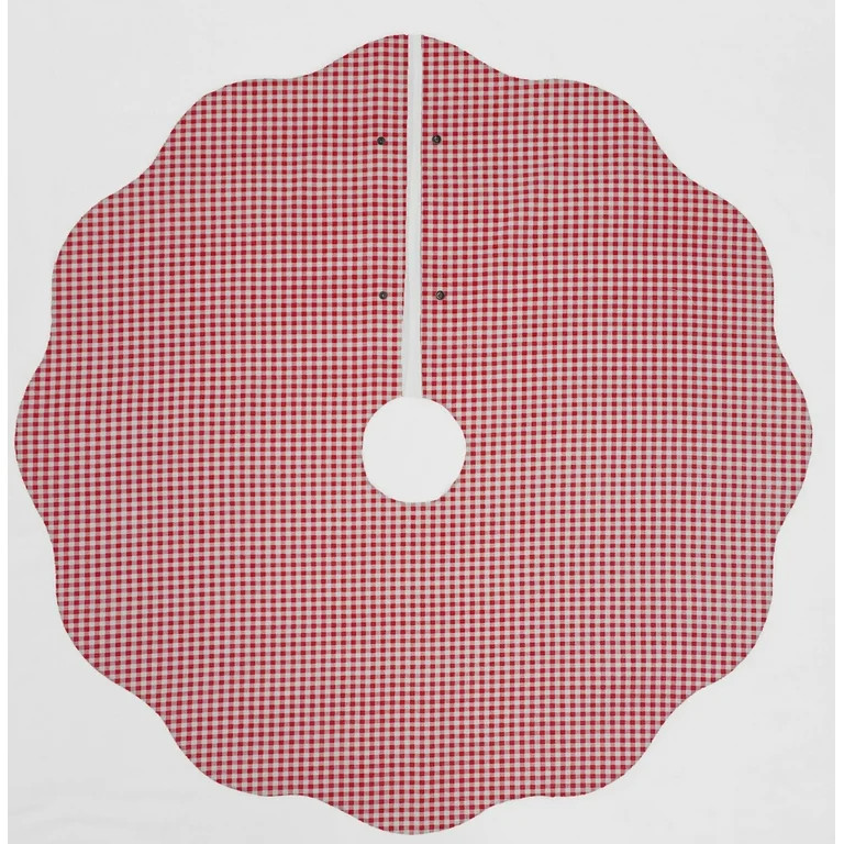 Checked Gingham Christmas Tree Skirt By Penny's Needful Things (Red) (Scalloped) | Walmart (US)