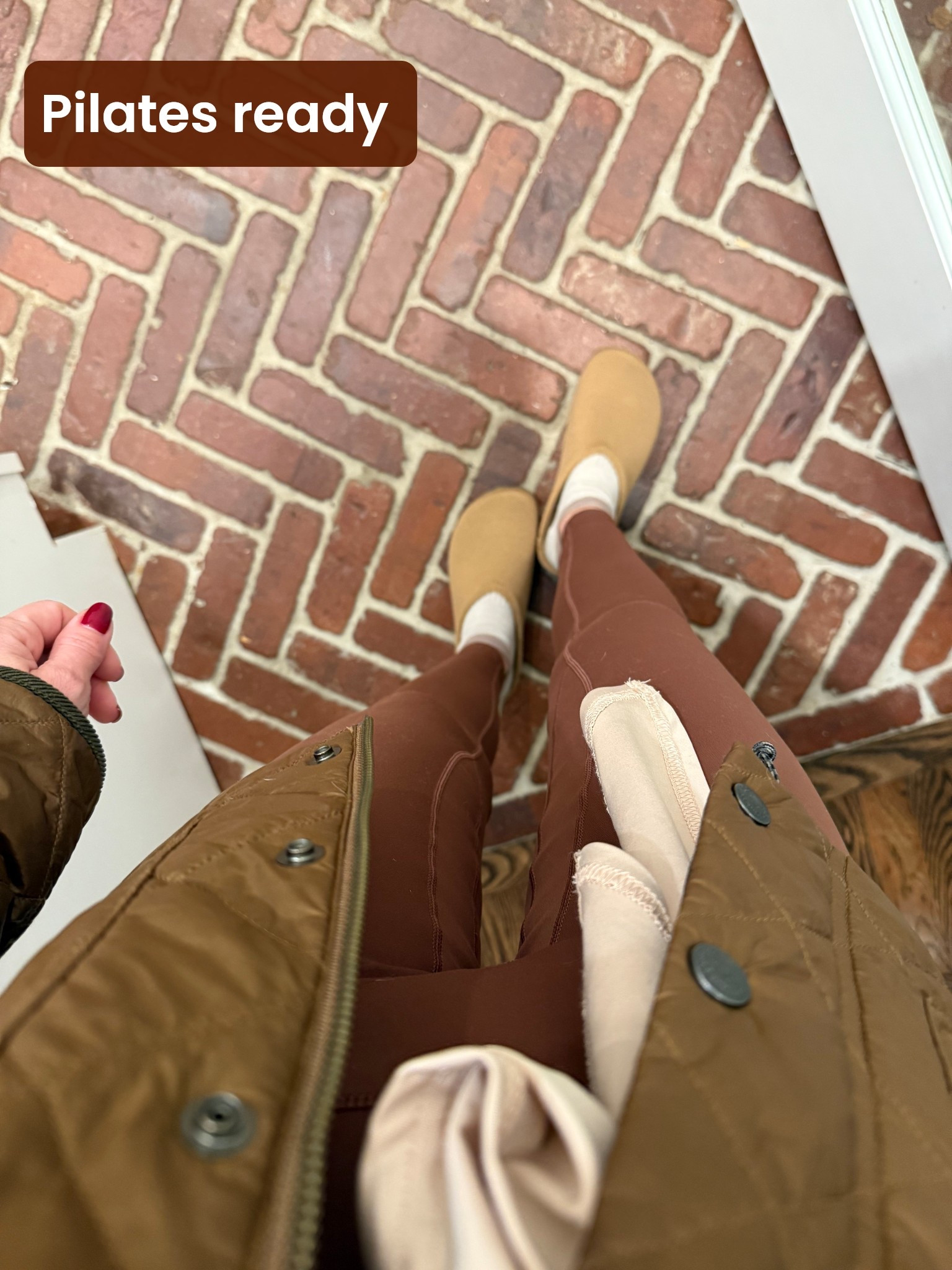 Pilates ready. 🤎 Wearing my favorite shoes (size down because they run big) 

#LTKOver40 #LTKActive #LTKShoeCrush