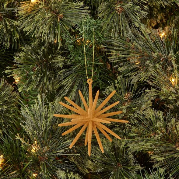 Flocked Spike Starburst Christmas Tree Ornament Yellow - Wondershop™ | Target