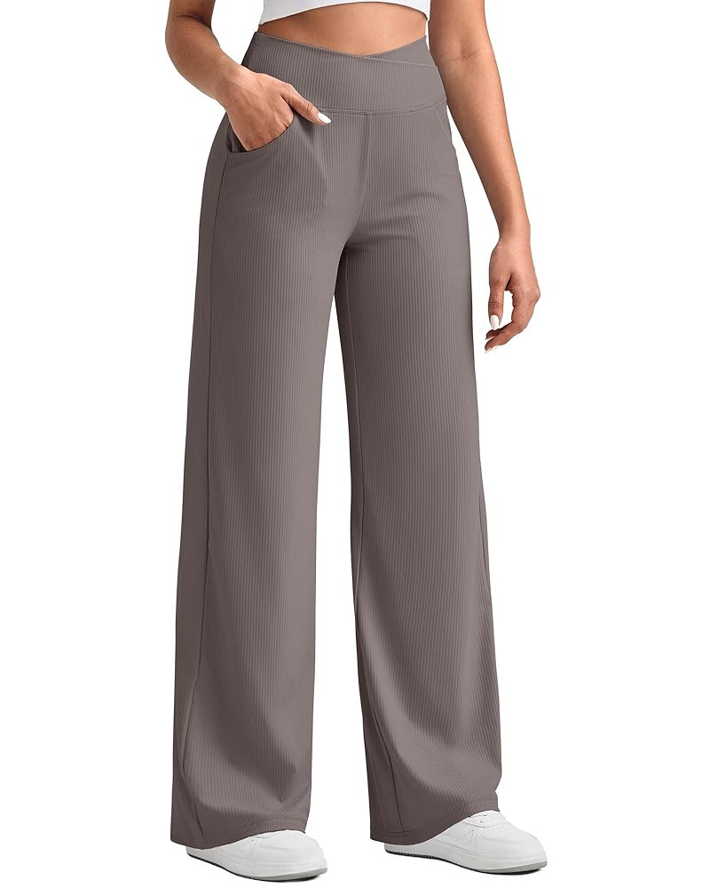 G4Free Breathable Ribbed Wide Leg Pants Women Casual Lightweight High Waist Yoga Pants with Pocke... | Amazon (US)