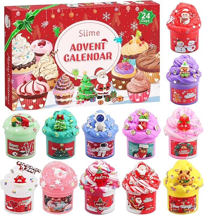 Slime Advent Calendar 2025, Christmas Countdown Calendar 24 Days, Different Butter Slime Cloud Sl... | Amazon (US)