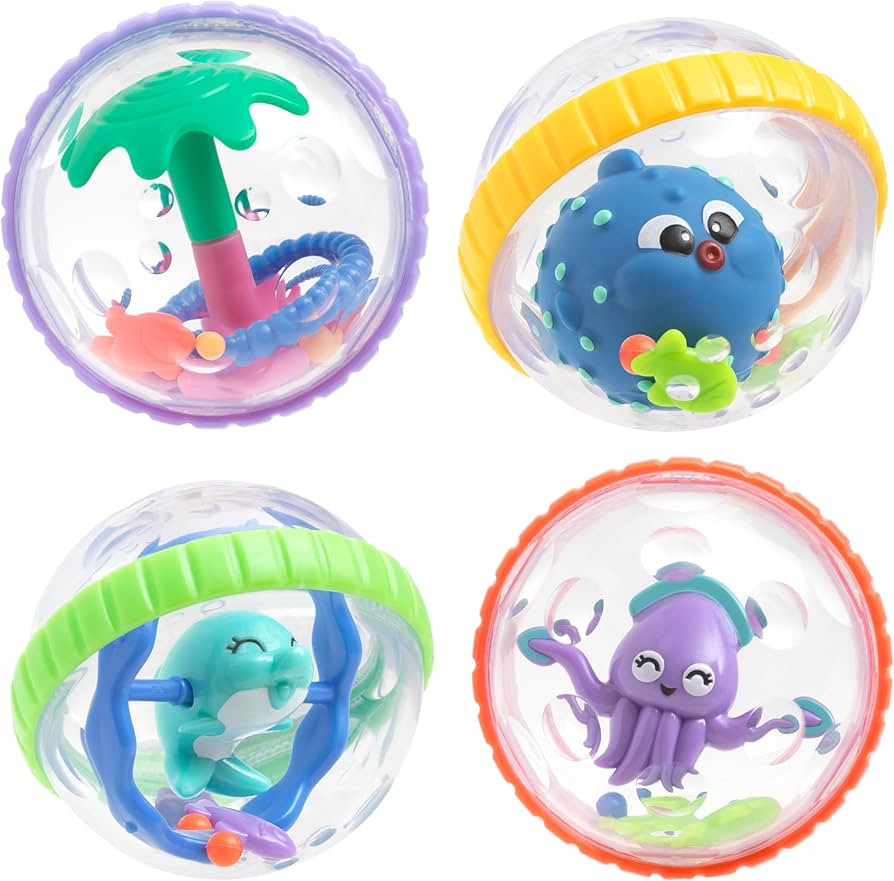 Nuby Bubbly Buds Interactive Bath Set - (4-Pack) Baby Bath Toys - 6+ Months | Amazon (US)