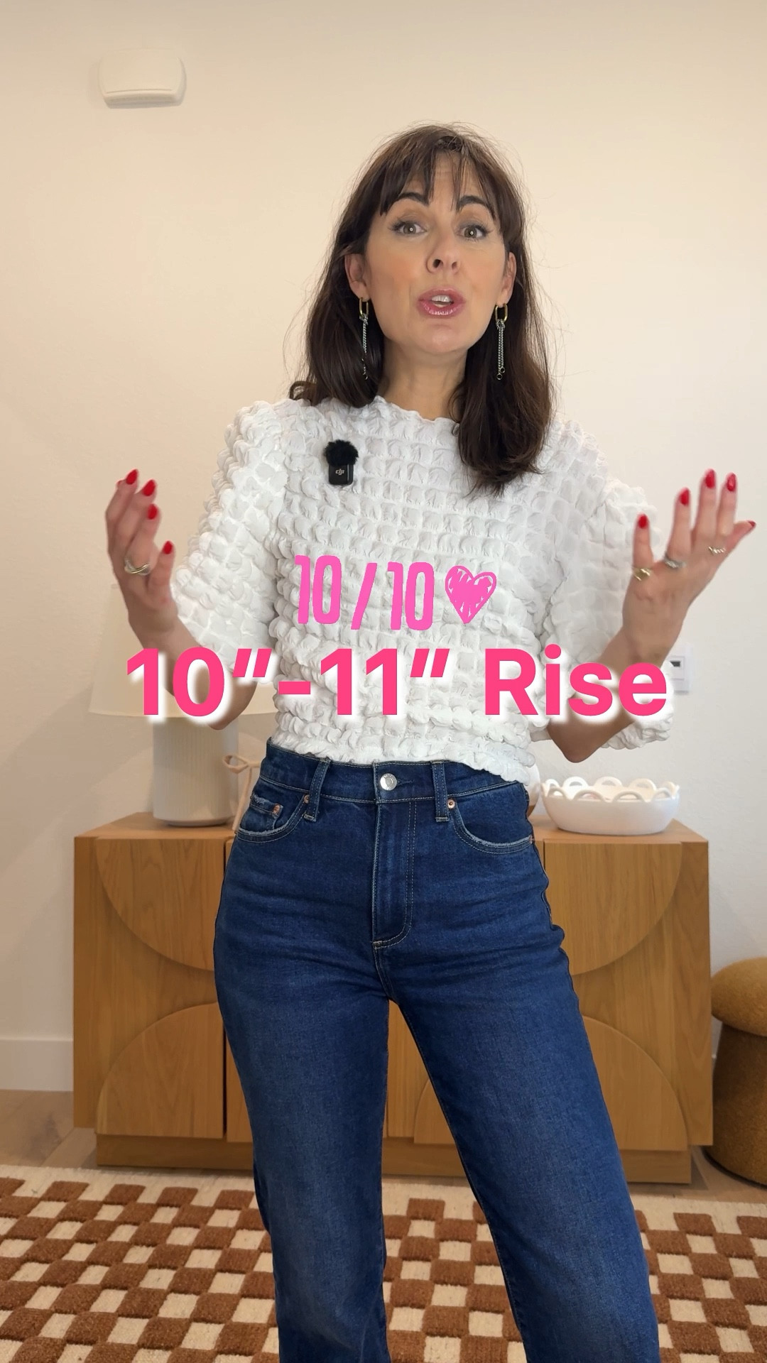 My Master List of Most Flattering Jeans with a 10-11” Rise
Use promo code JEN15 @Pistola

- [ ] Convertible style, I’m wearing “Evie” from Pistola 
- [ ] Convertible style “Kickit” from Mother
- [ ] Favorite ankle lenght for all your shoes “Rambler” from Mother ( #restocked also in petites)
- [ ] Classic Wide Leg “Le Slim Palazzo” from Frame
- [ ] Bootcut “Laurel Canyon” from Paige (also in petite and tall)
- [ ] Modern Barrel “Lexi” from Pistola (#bestseller also in petite)
- [ ] Long and loose “Perfect Vintage Wide-Leg” from Madewell (petite and tall, sneaker friendly)
- [ ] Extra Wide Flare “Roller” from Mother (also in petite)
- [ ] Slim Straight “501 Curve” and “Wedgie Straight” from Levi (#jeansunder$100) 

#LTKPetite