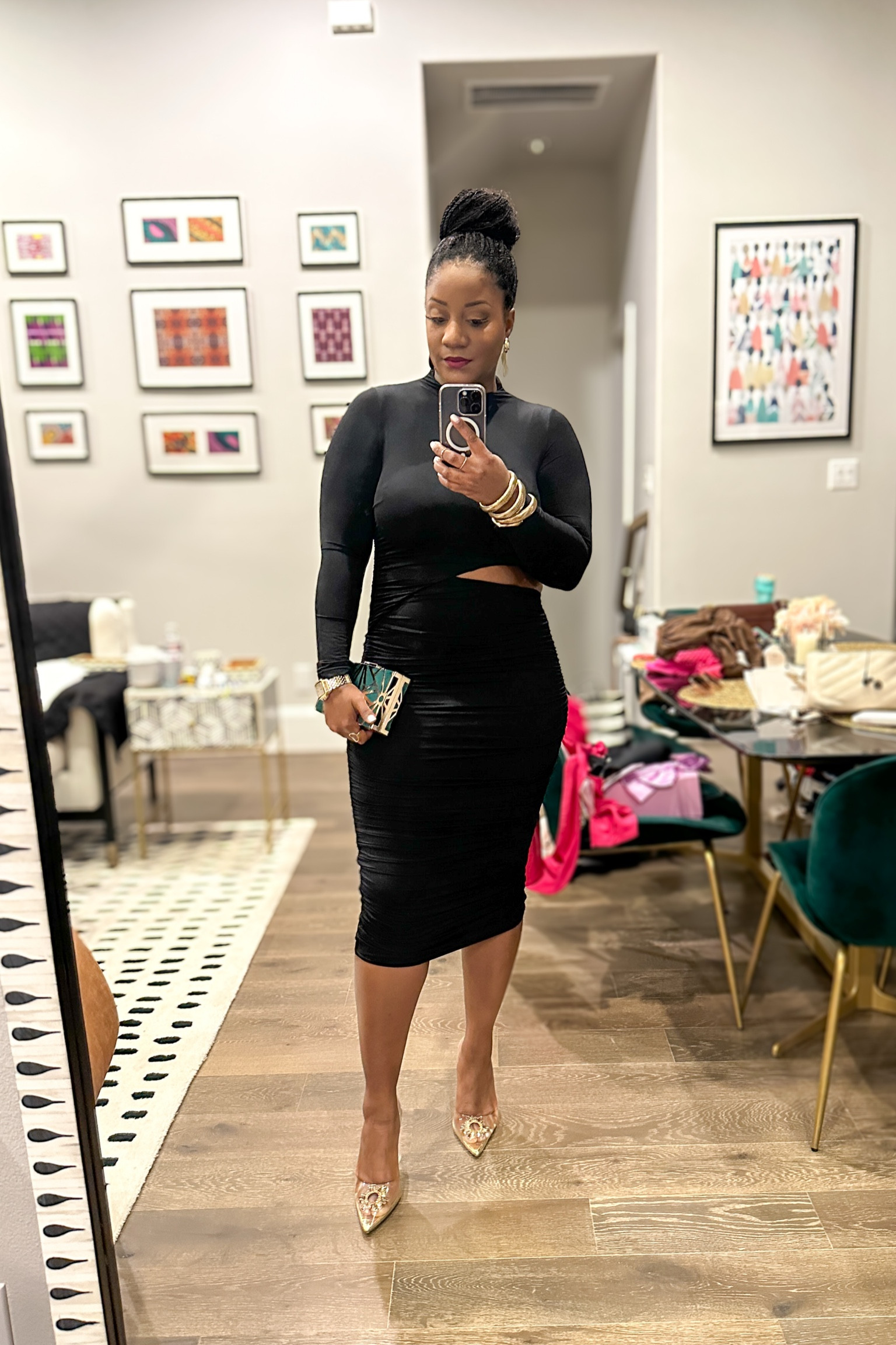 Wore this long sleeved midi dress with a cutout for a gala, and it was so sleek and comfortable! TTS. Wearing a L

black midi dress / long sleeve midi dress / ruched black dress / cutout waist dress / black cocktail dress / elegant midi dress / bodycon midi dress / chic evening dress / long sleeve cocktail dress / stylish black dress / fitted midi dress / sexy black dress / sophisticated party dress / black dress with cutout / ruched long sleeve dress / Amazon fashion finds / dress with sleeves

#LTKParties #LTKMidsize #LTKWedding