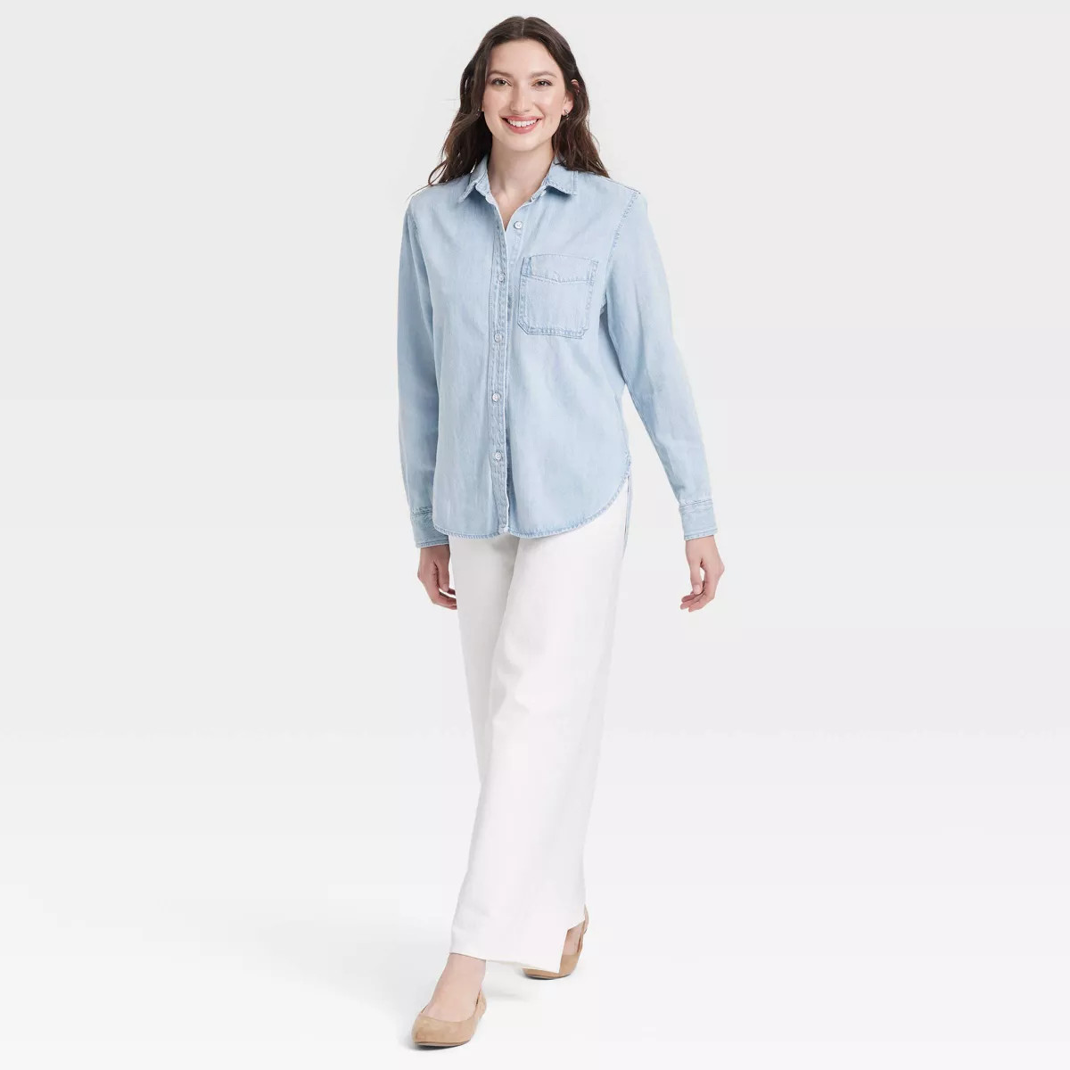 Women's Relaxed Fit Denim Button-Down Shirt - Universal Thread™ | Target