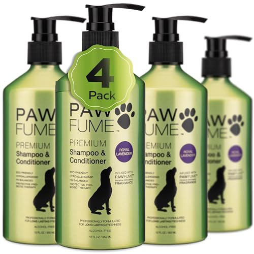 PAWFUME Dog Shedding Shampoo and Conditioner, Royal Lavender, 4-Pack | Amazon (US)