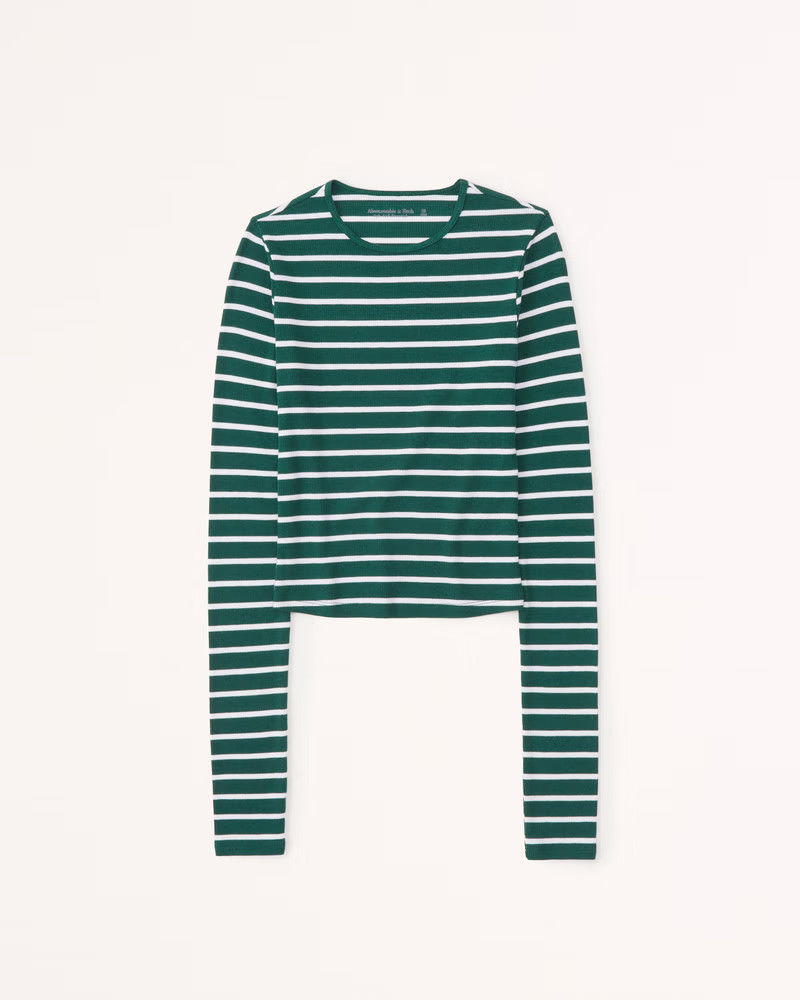 Women's Long-Sleeve Featherweight Rib Top | Women's Tops | Abercrombie.com | Abercrombie & Fitch (US)