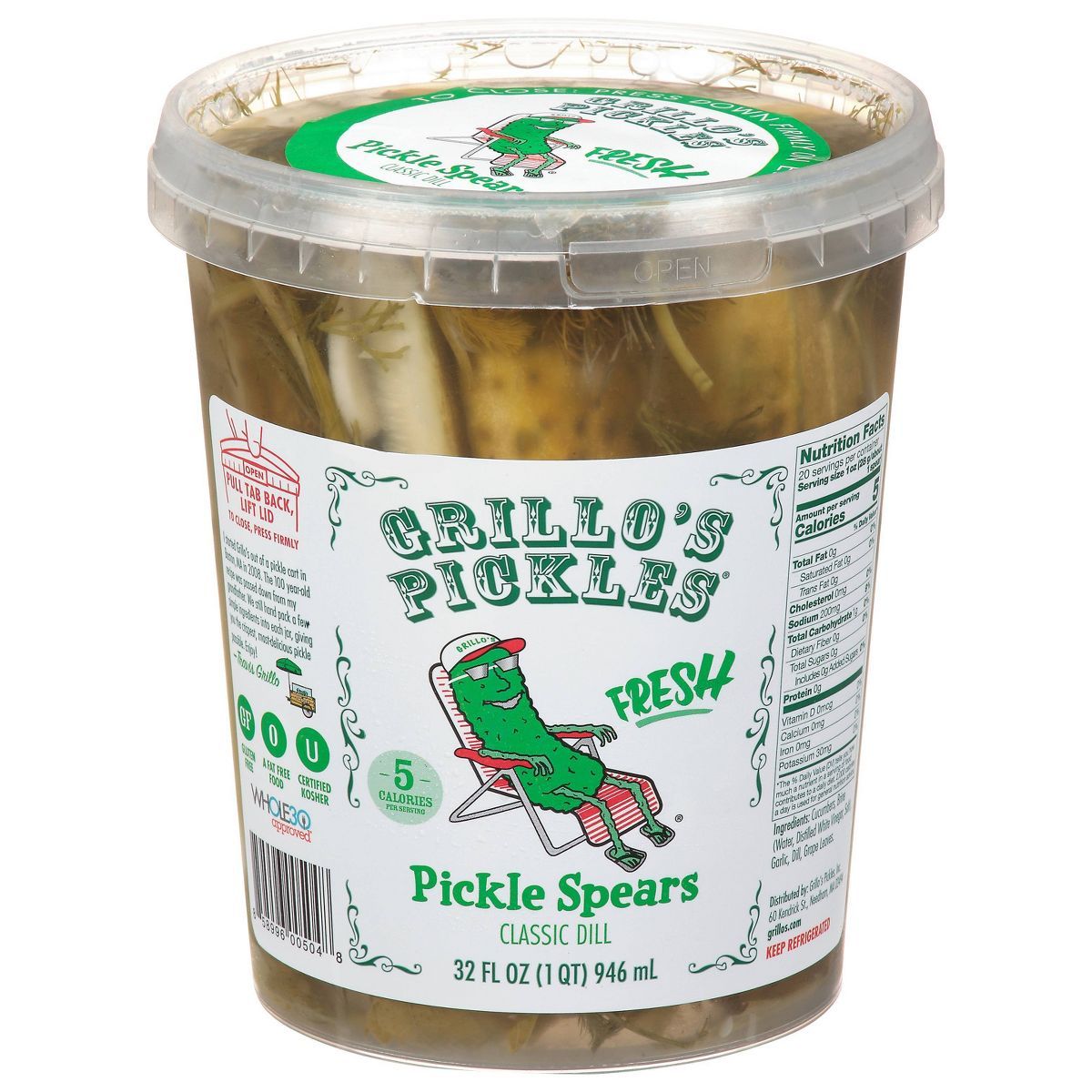 Grillo's Pickles Italian Dill Spears - 32oz | Target