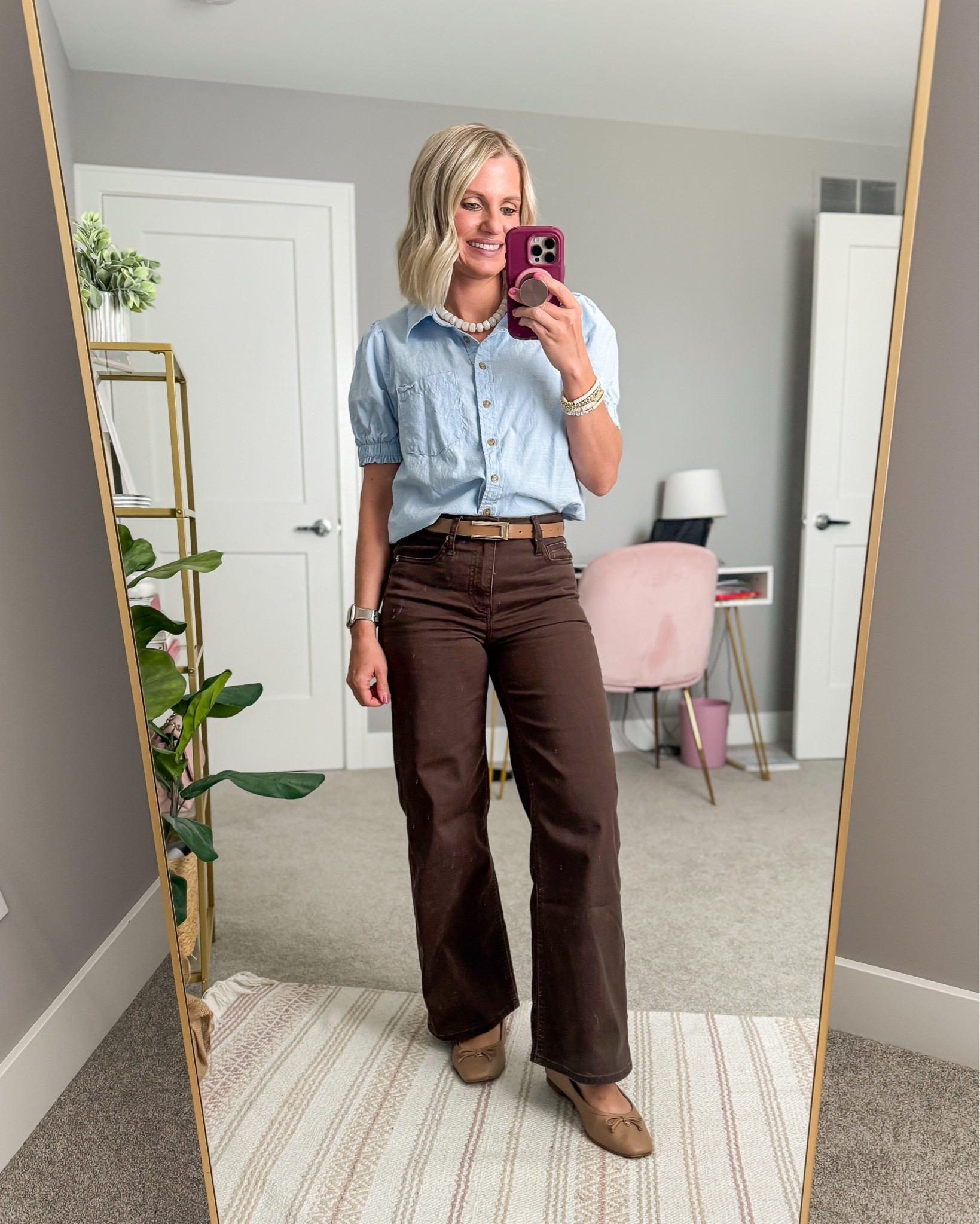 I’m loving this blue and brown combo for fall! 
Shirt- small
Jeans- 25/short (color is sold out, check back for restock!)

#LTKOver40 #LTKSeasonal #LTKPetite