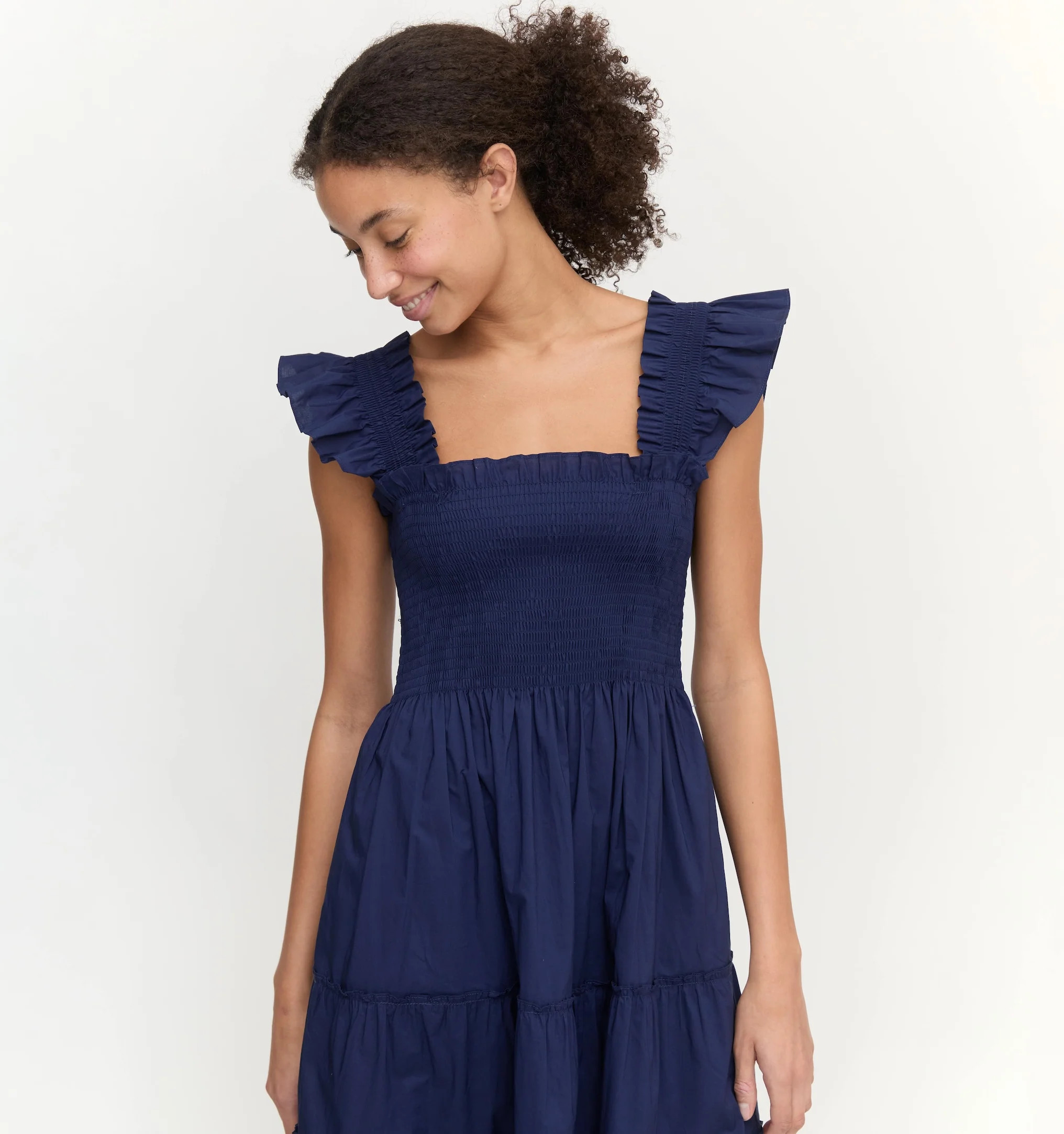 The Ellie Nap Dress - White Poppy Half Drop | Hill House Home US