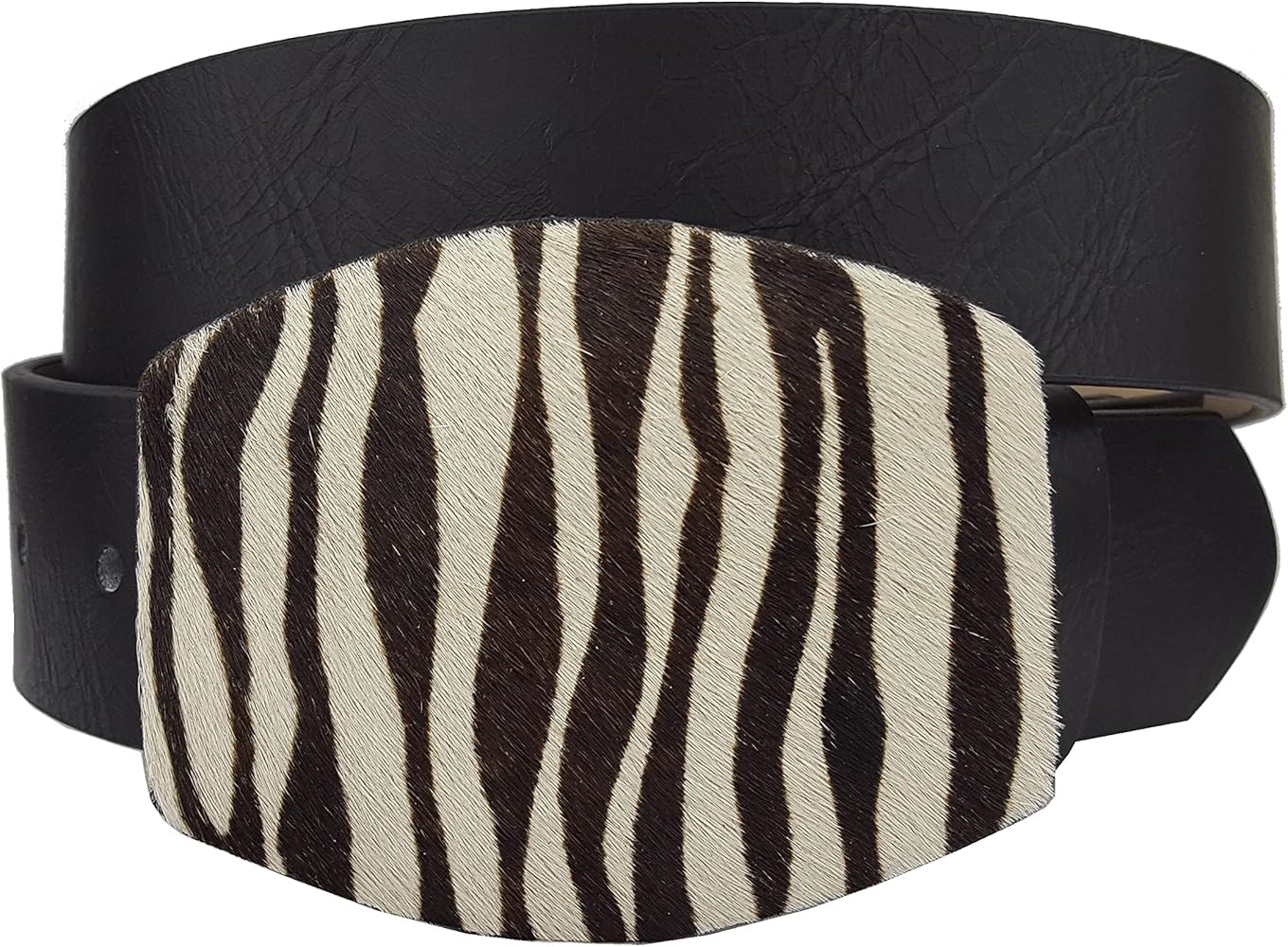 Western Zebra Printed Cow Hair Buckle Belt | Amazon (US)