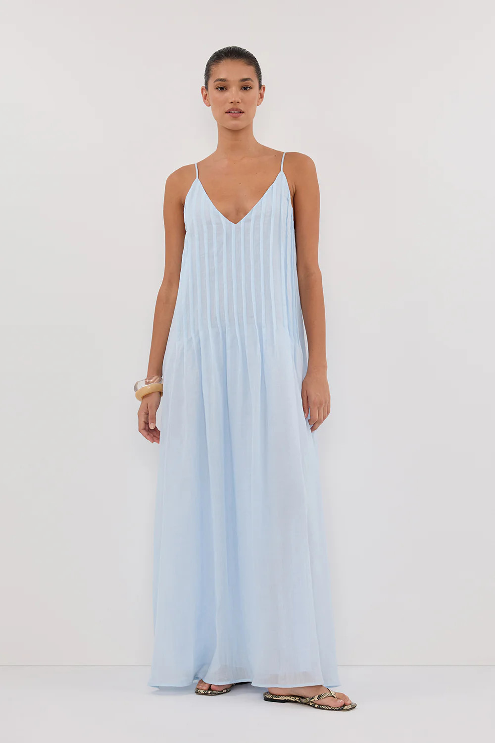 TAHLIA CORNFLOWER RAMIE MIDI DRESS | DISSH