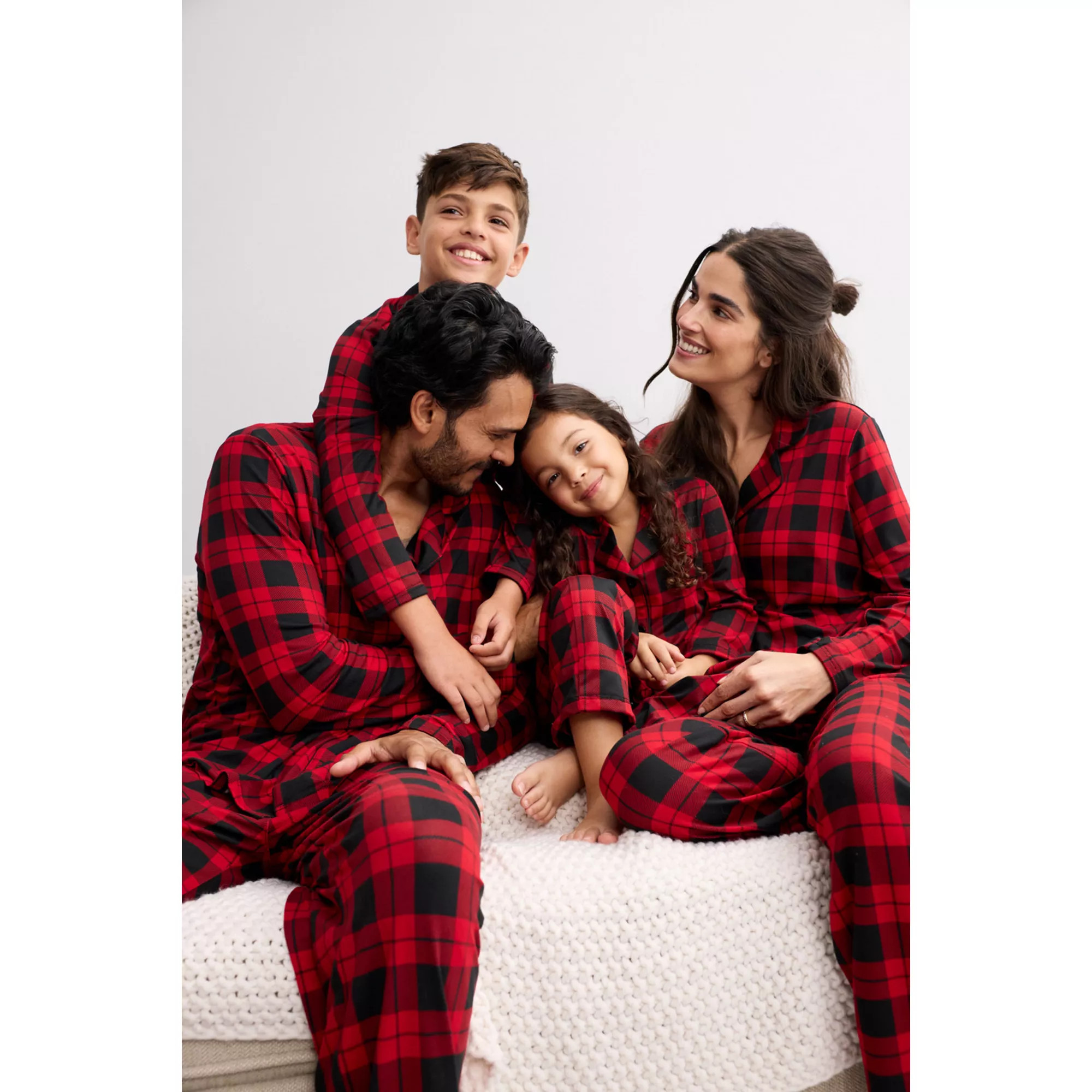 Jammies For Your Families\u00ae Buffalo Check Notch Collar Pajama Top & Pajama Bottoms Matching S... | Kohl's