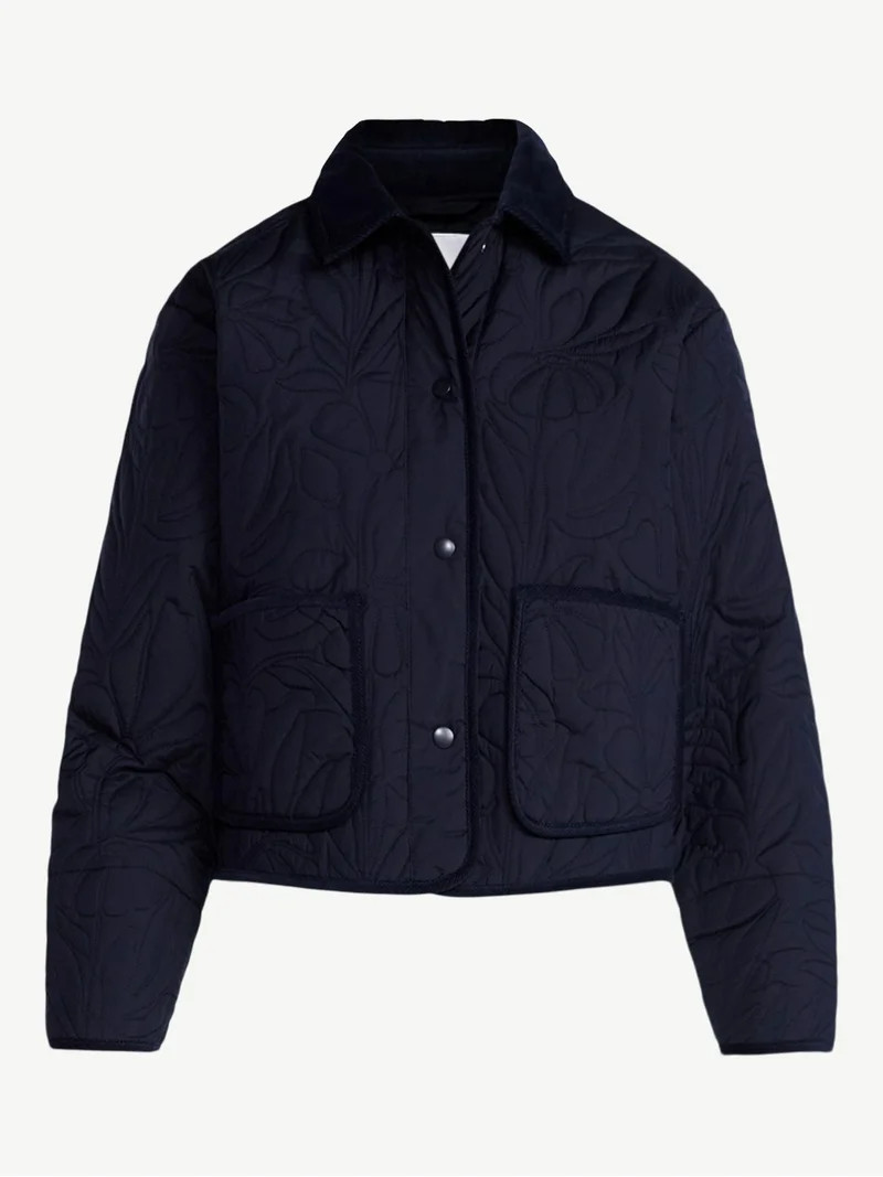 Free Assembly Women's and Women's Plus Floral Quilted Jacket, Sizes XS-4X | Walmart (US)