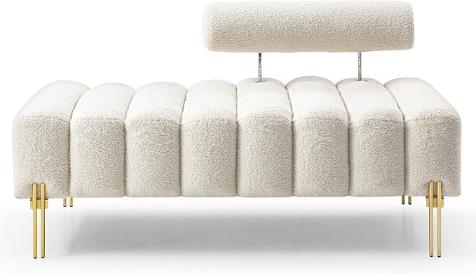 NIOIIKIT 53.2" Modern Loveseat Sofa Couch, Upholstered Accent Sofa with Golden Legs and Adjustabl... | Amazon (US)