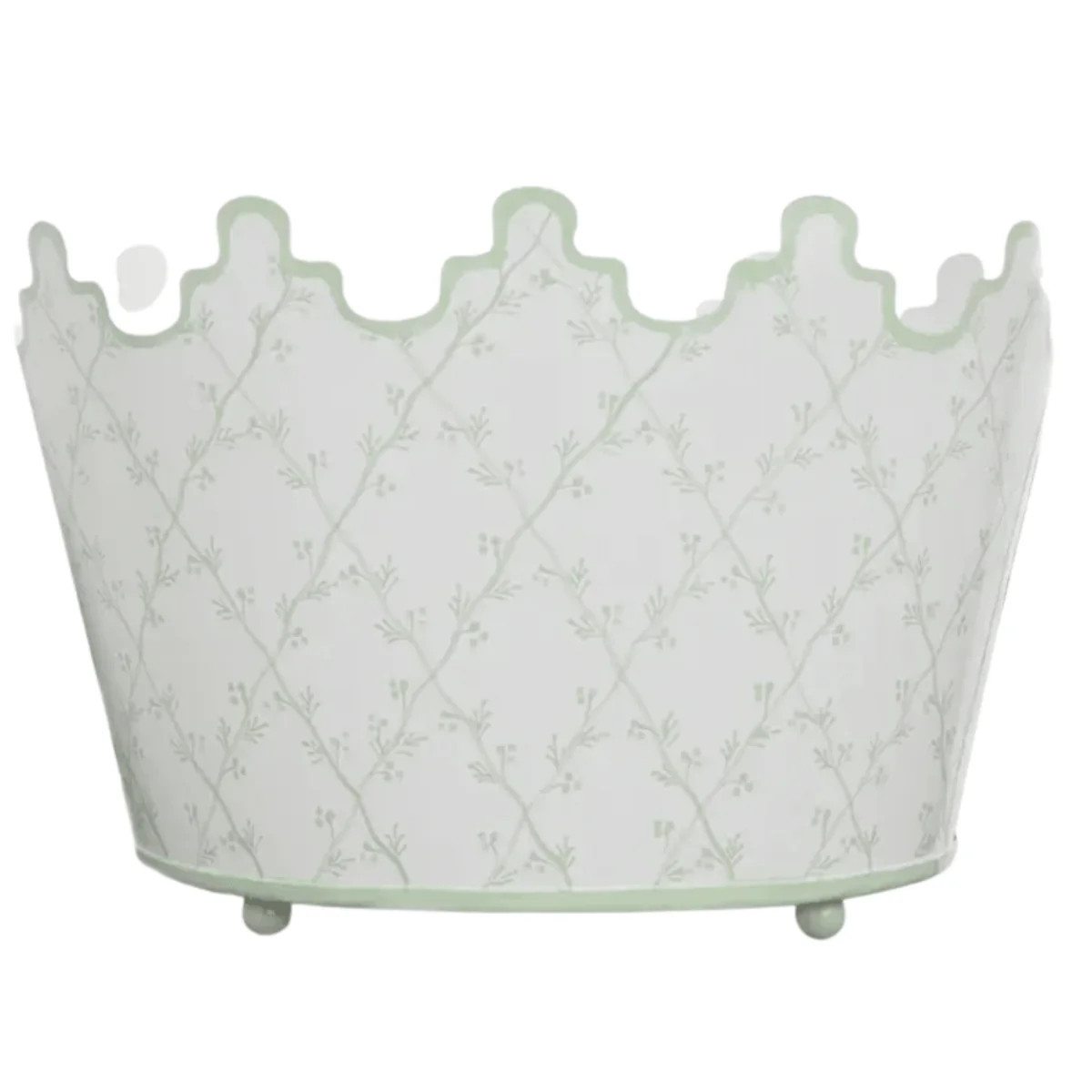 Trellis Scalloped Planter In Green Or Blue | The Well Appointed House, LLC