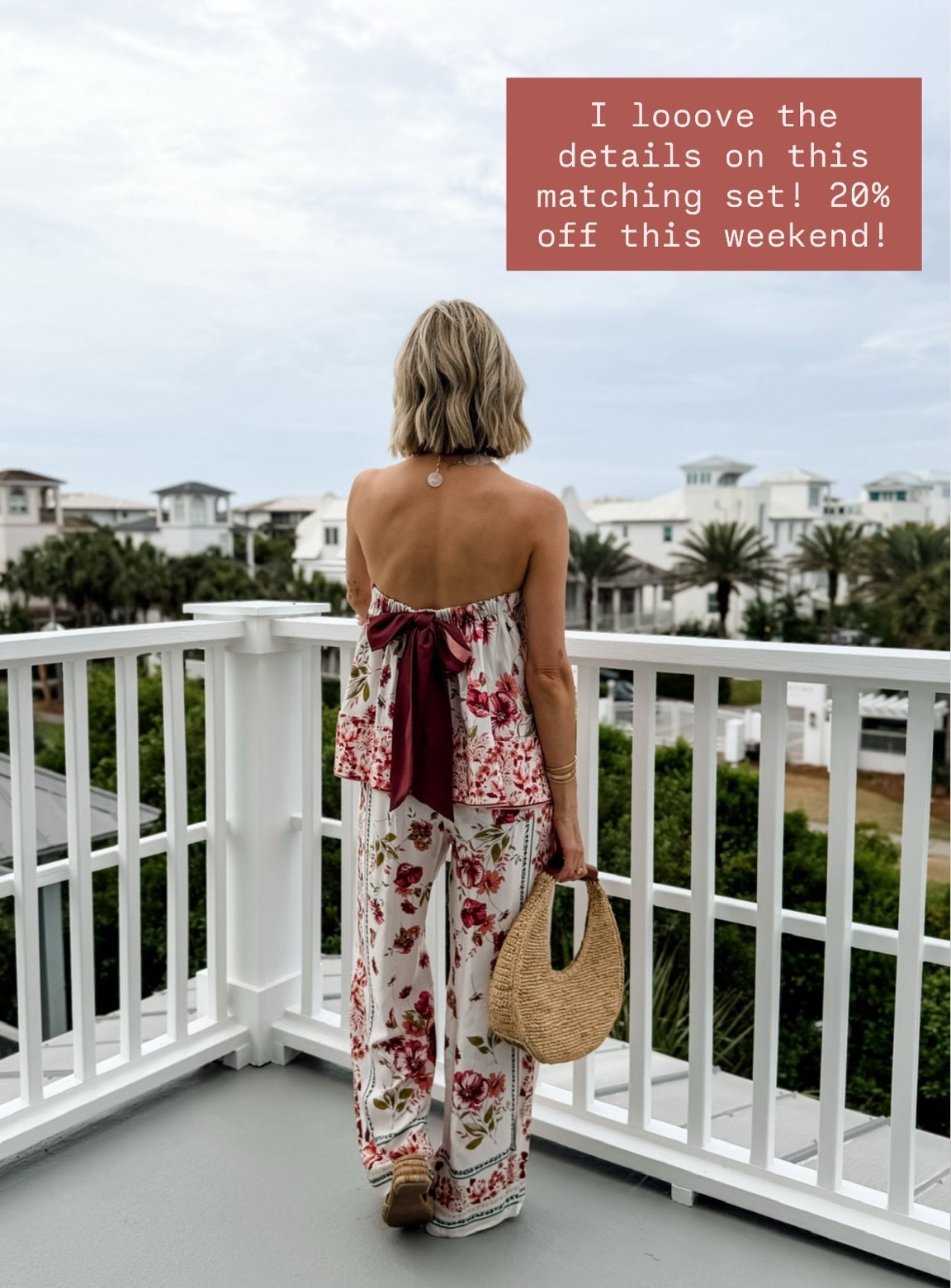 This matching set has the most stunning print! I love the bow detail in the back! This would be great for a date night or a night out on vacation! Wearing S in the top & XS in the pants. Use my code LOVERLY20 for 20% off orders $100+!

Loverly Grey, Anthropologie, matching set, summer fashion, sale alert, summer outfit ideas resortwear, date night outfit, vacation outfit

#LTKootd #LTKSeasonal #LTKSaleAlert