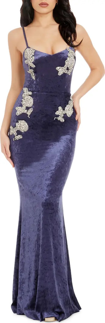 Dress the Population Giovanna Crystal Detail Velvet Mermaid Gown | Nordstrom | Nordstrom