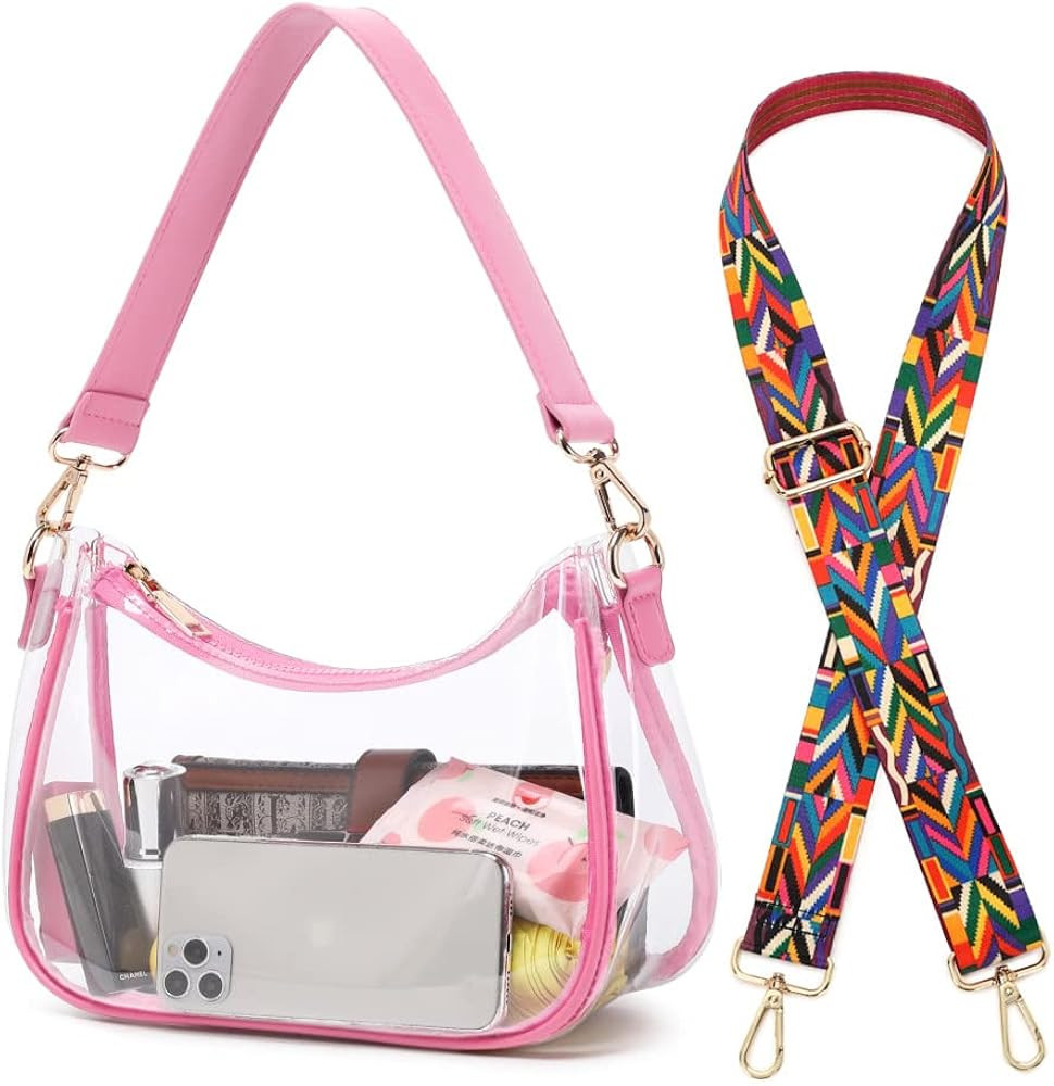 CYHTWSDJ Clear Bag Stadium Approved Clear Purse for Women Stadium | Amazon (US)