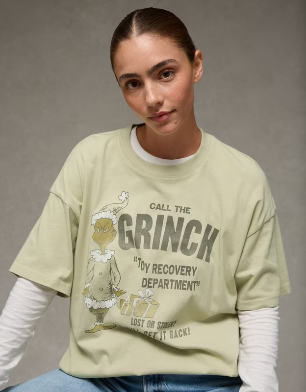 AE Grinch Relaxed Graphic T-Shirt | American Eagle Outfitters (US & CA)