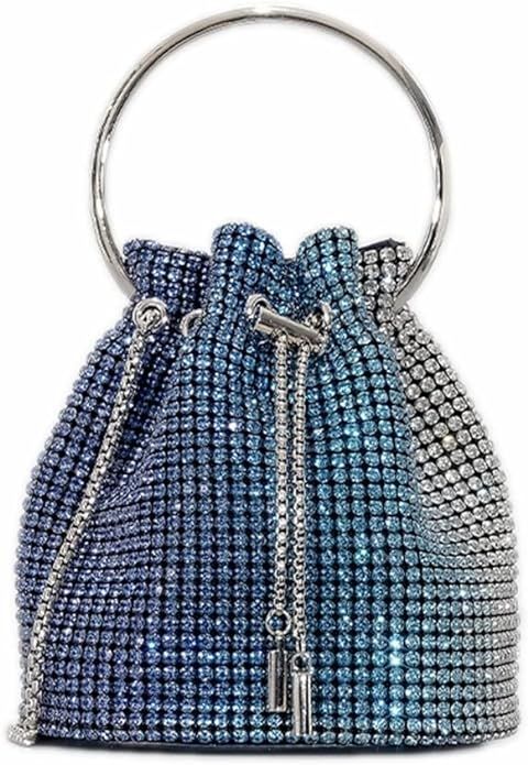 Women Full Diamonds Bucket Handbag Rhinestone Clutch Purse Evening Clutch for Women Party Prom Co... | Amazon (US)