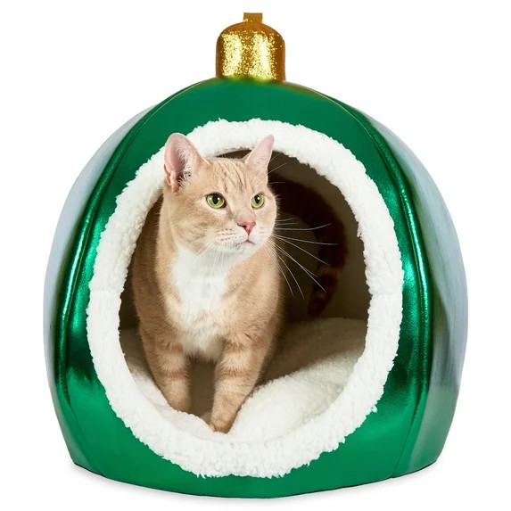 Vibrant Life Christmas Ornament Small Holiday Pet Bed, Green and White, 19" x 18" | Walmart (US)
