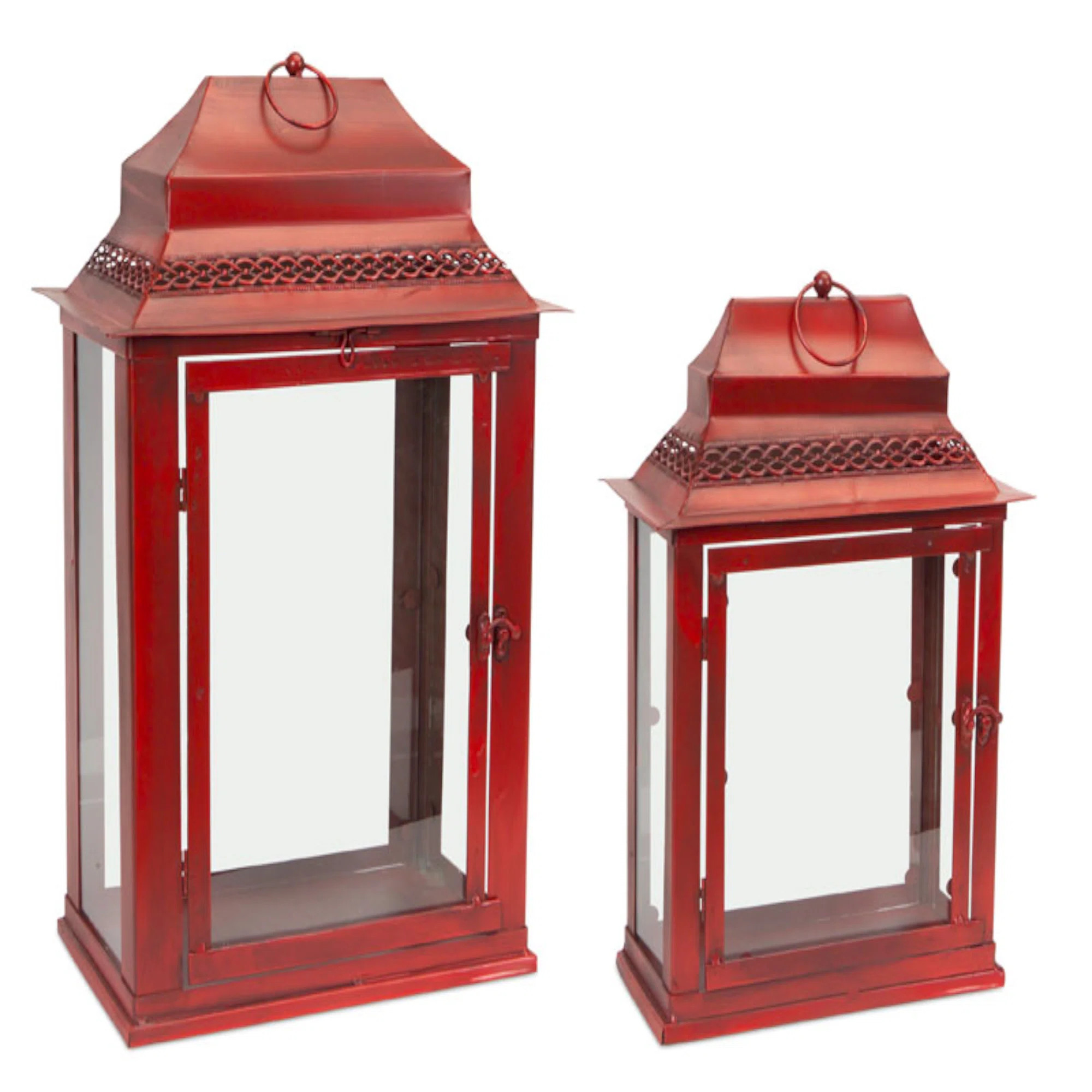 22.25'' H Metal Tabletop Lantern (Set of 2) | Wayfair North America