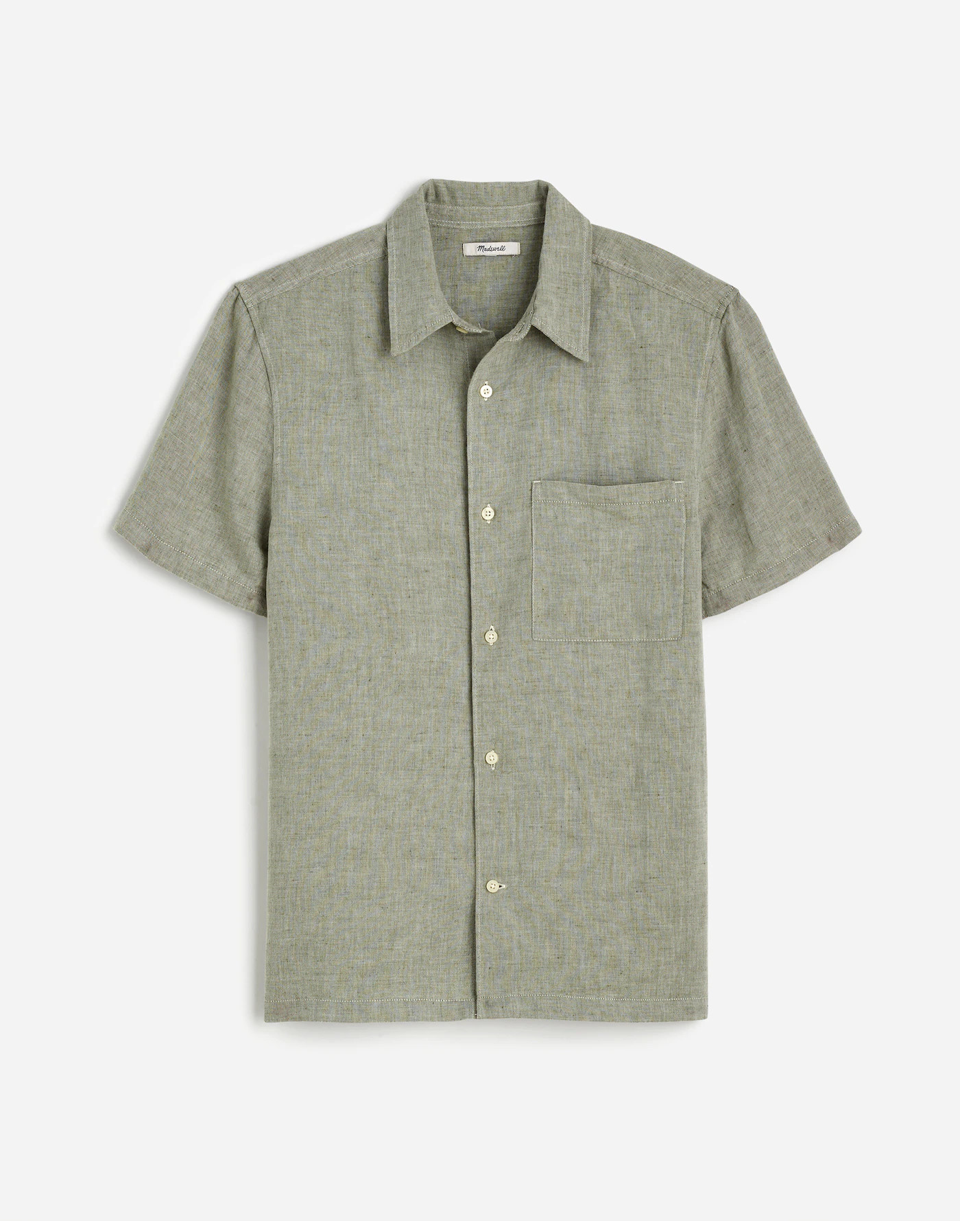 Button-Up Short-Sleeve Shirt in Cotton-Linen Blend | Madewell | Madewell