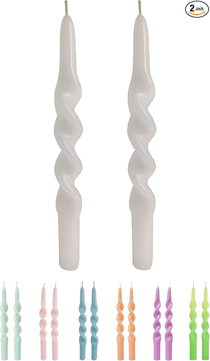 Gedengni Handmade Spiral Taper Candles - Set of 2 Twisted Candle Wax 9.5 Inch Tall for Home Decor... | Amazon (US)