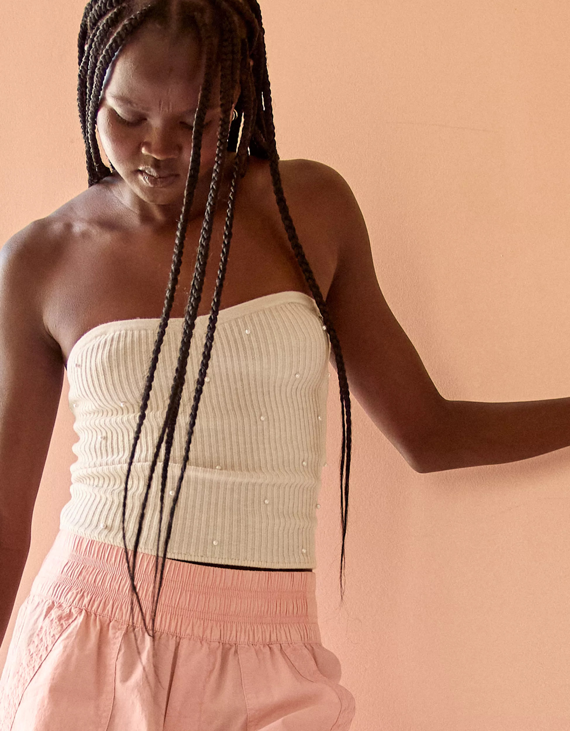 Aerie Pearl Ribbed Sweater Tube Top | Aerie